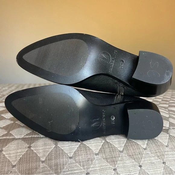 MODERN VICE Golden Bolt Black & Metallic Gold Leather Ankle Boots Size EU 35/US5 - Picture 15 of 16